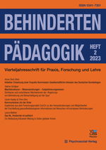 Zeitschriftencover Behindertenpädagogik